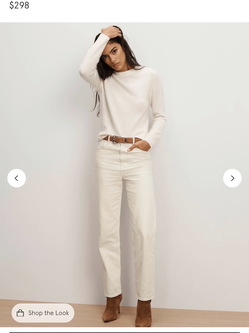 Veronica Beard Cream Straight-Leg High-Rise Jeans